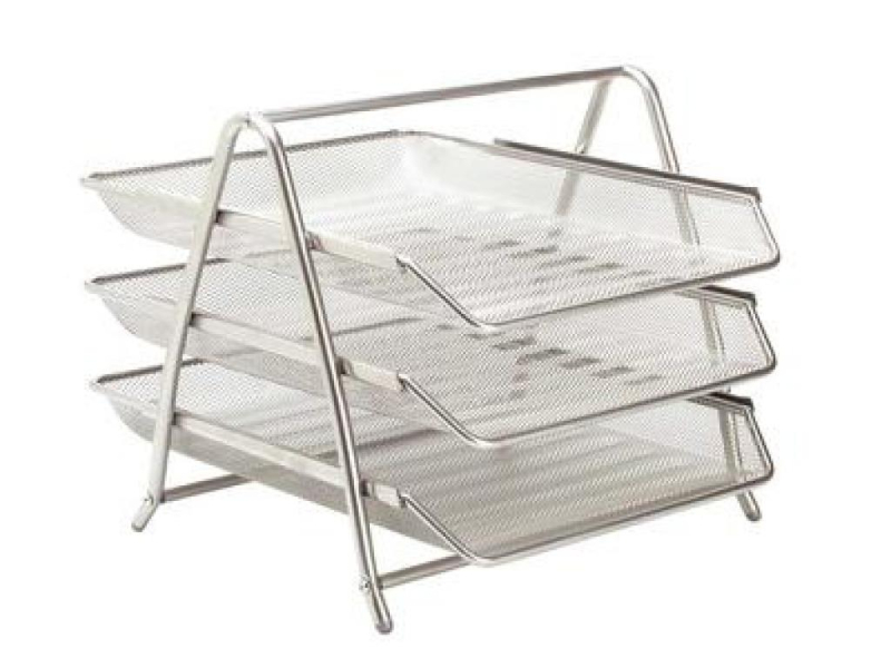 Box drátěný, zásuvka 3 kusy, stříbrná