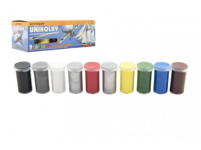 Barvy modelářské, Unikol, sada 9 barev