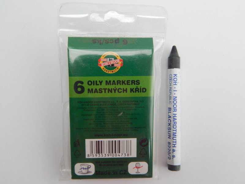 Křída mastná na sklo, 6 kusů, modrá