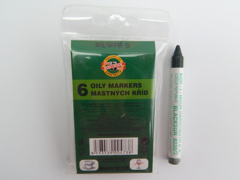 Křída mastná na sklo, 6 kusů, zelená