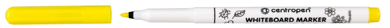 Popisovač, Centropen, 2507, na stíratelné tabulky, žlutý