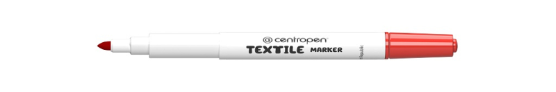 Značkovač, Centropen, 2739, na textil, 1,5 mm, červený