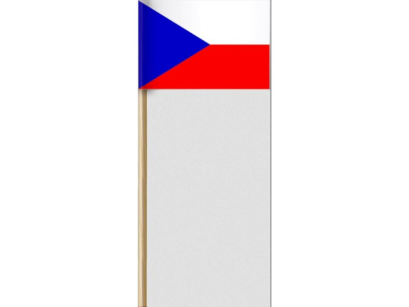 Vlajka ČR papírová na dřívku 50cm