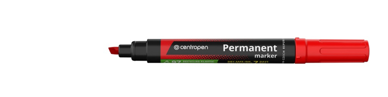 Značkovač, Centropen, 8516, permanentní, seříznutý, červený