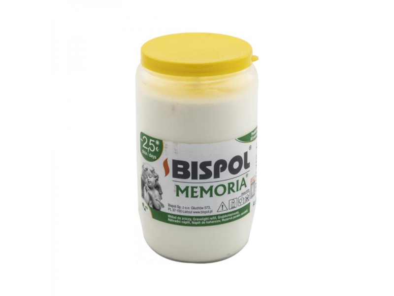 Hřbitovní svíčka olejová, bílá, 2,5 dne