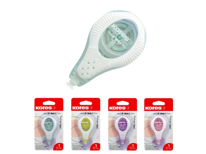 Opravný, korekční strojek, jednorázový, Kores, 4,2 mm x 8 m, dvousměrný