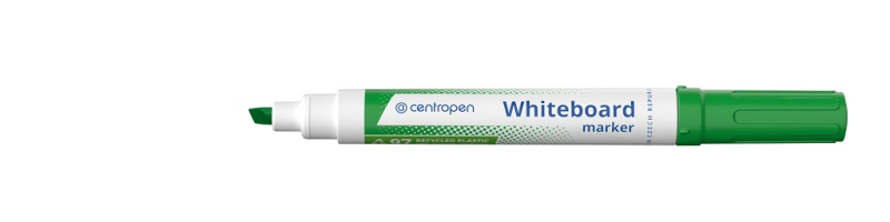 Značkovač, Centropen, 8569, stíratelný, seříznutý, zelený