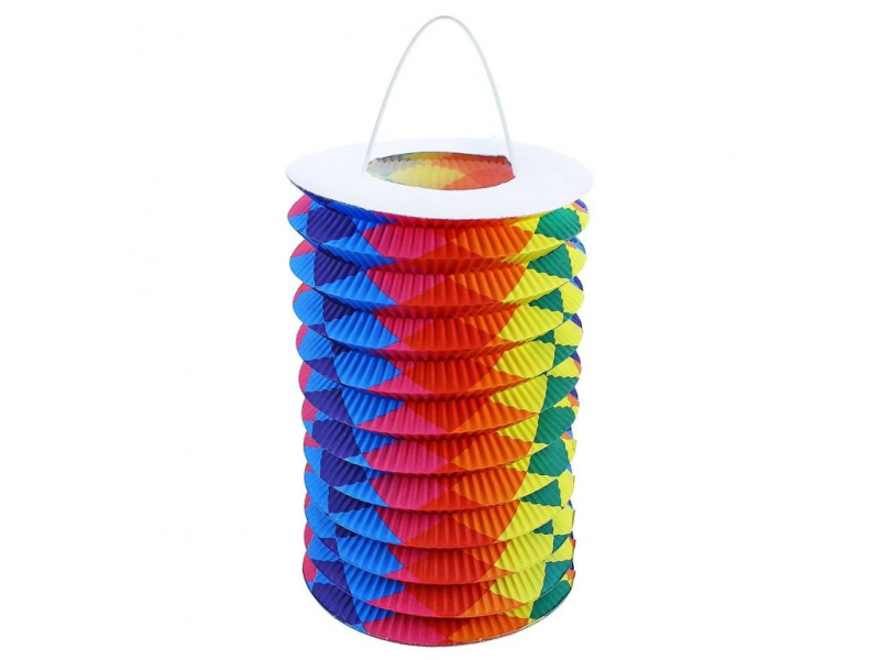Lampion 15cm válec duhový