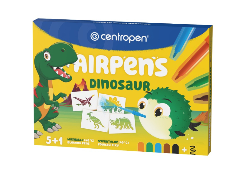 Foukací fixy, Airpens, 1500-5+1, Dinosaur