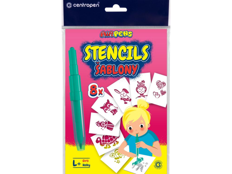 Šablona, k foukacím fixům, Centropen, sada L, pro holky