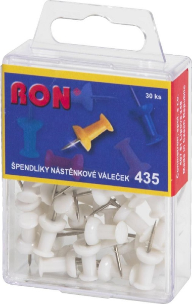 Napínáčky kužel 435, 30 kusů, bílé