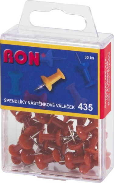 Napínáčky kužel 435, 30 kusů, červené