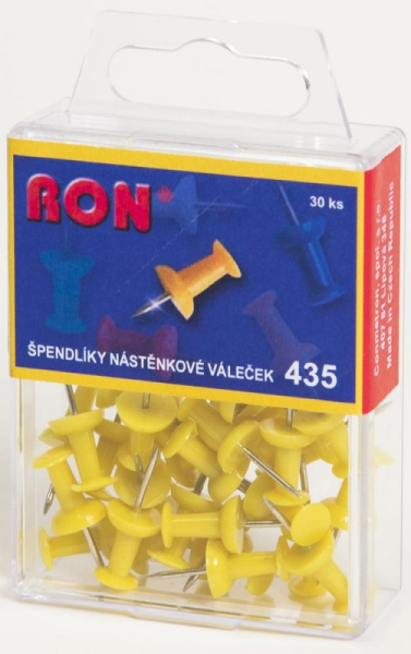 Napínáčky kužel 435, 30 kusů, žluté