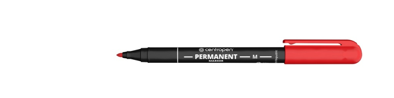 Popisovač, Centropen, 2846, permanent, 1 mm, červený