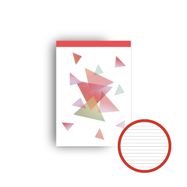 Blok lepený A6, linka, šitý, bělený