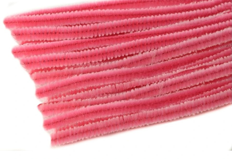 Drátek, plyšový, 50 cm x 9 mm, růžový