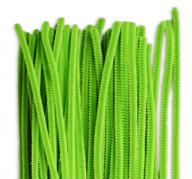 Drátek, plyšový, 50 cm x 9 mm, jarní zelená