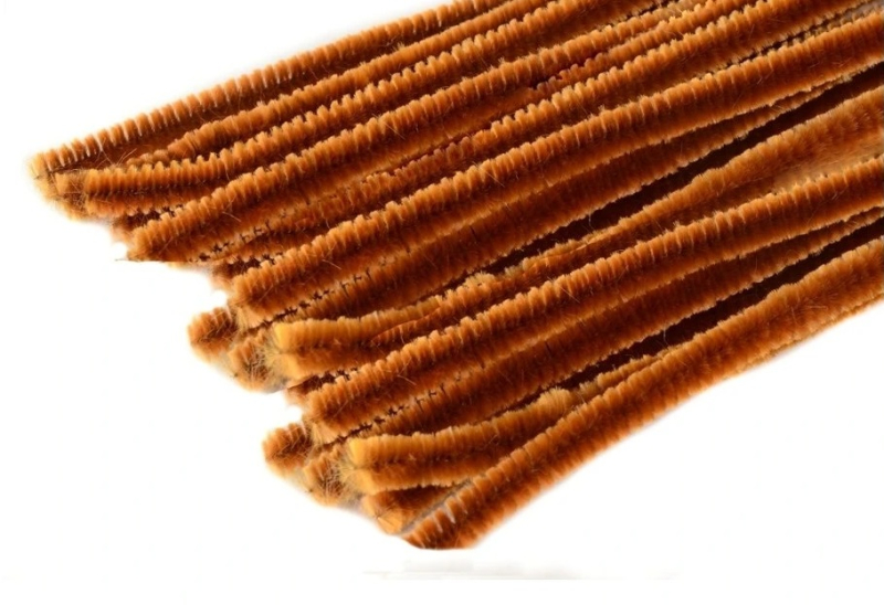 Drátek, plyšový, 50 cm x 9 mm, hnědý světle