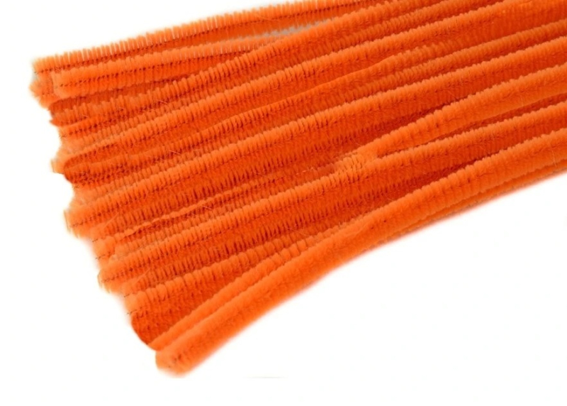 Drátek, plyšový, 50 cm x 9 mm, oranžový