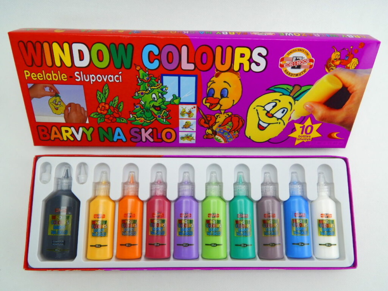 Barva na sklo, Kohinoor, 9 barev, po 22 ml + 40 ml