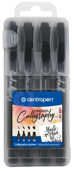 Popisovač, Centropen, 8772-4, kaligrafické, sada 4 kusy