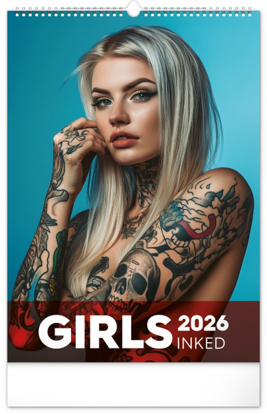 Kalendář nástěnný, Inked Girls, Presco Group