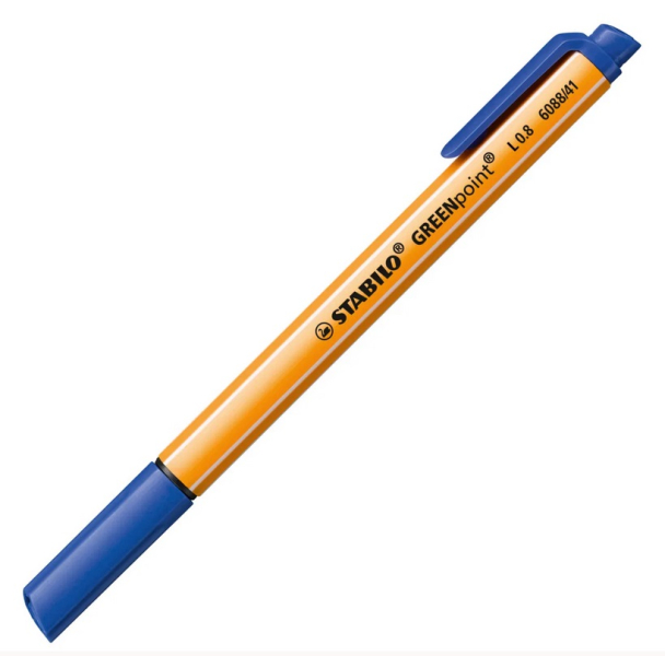 Popisovač, Stabilo, GreenPoint, modrý