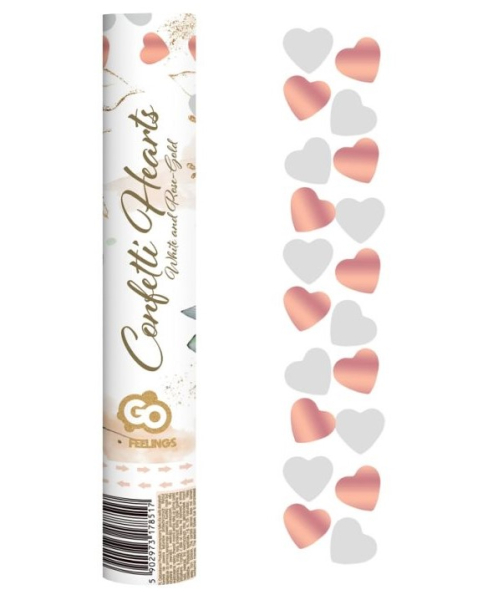 Konfety vystřelovací 30 cm Srdíčka