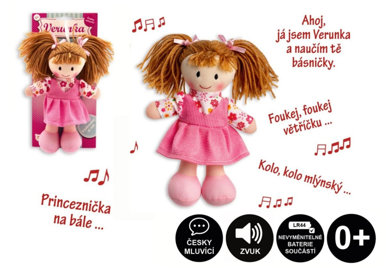 Panenka Verunka, 20 cm, mluvící