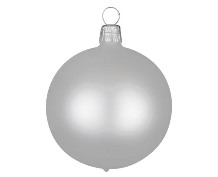 Koule 10cm-6ks stříbrná mat