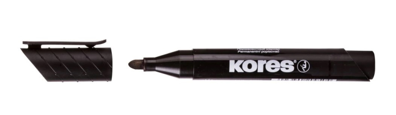 Značkovač, Kores, 3 mm, permanent, černý