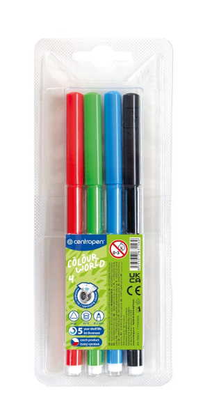 Popisovače, Centropen, 7550-4, 2 mm, sada 4 kusy
