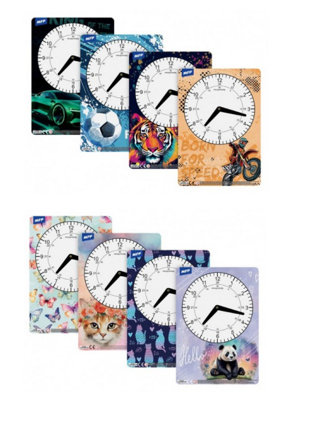 Hodiny školní papírové s obrázkem