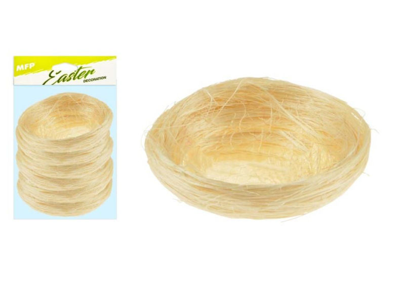 Hnízdo sisal, 7 cm, 6 kusů