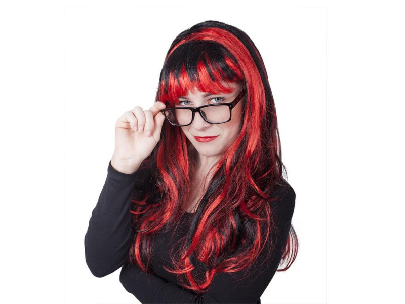 Paruka červeno černá