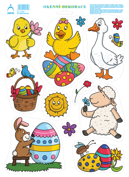 Fólie na okno, 33 x 24cm, zvířátka