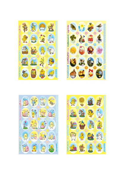 Samolepky na vejce, prolisované