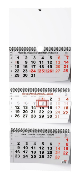 Kalendář nástěnný, tříměsíční skládaný, Baloušek
