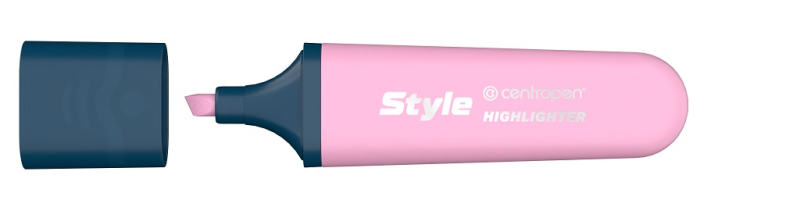 Zvýrazňovač, 6252, plochý, pastelová růžová