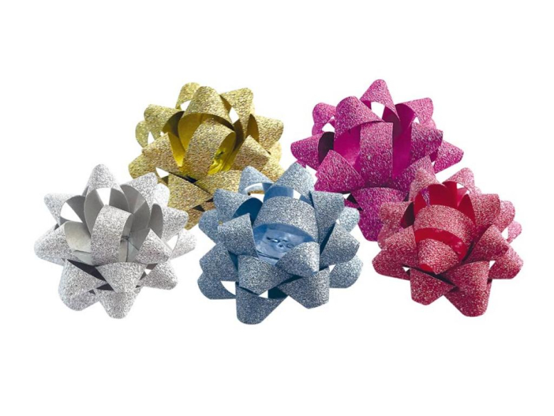 Dárková rozeta glitr, 8 cm