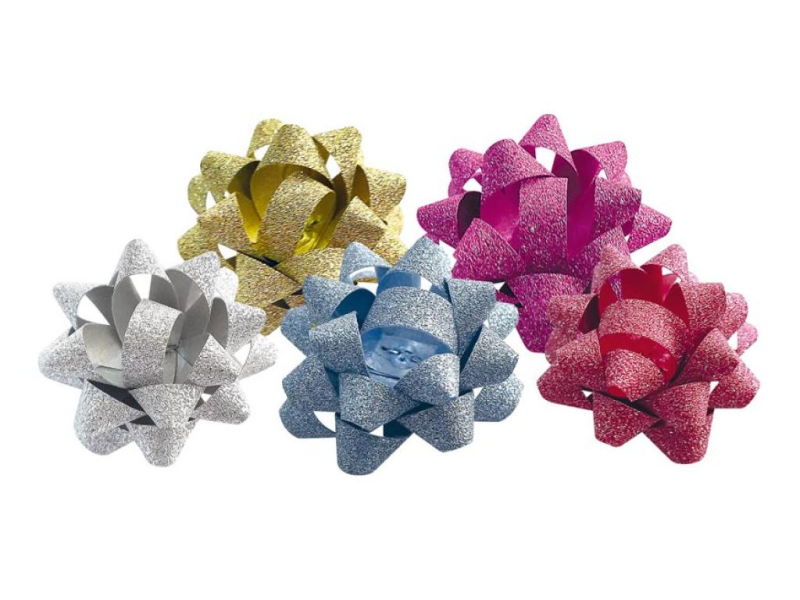 Dárková rozeta glitr, 11 cm