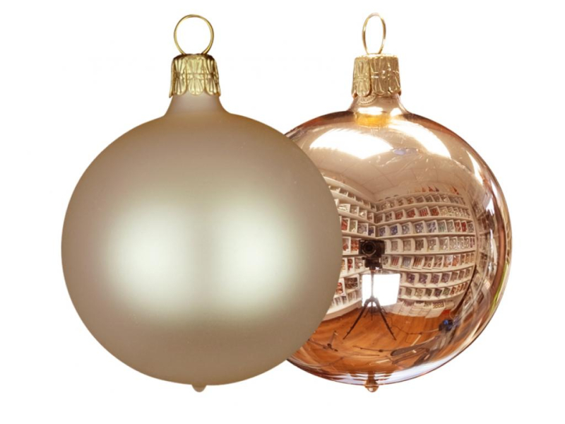 Koule 3cm-12ks šampaň lesk+mat