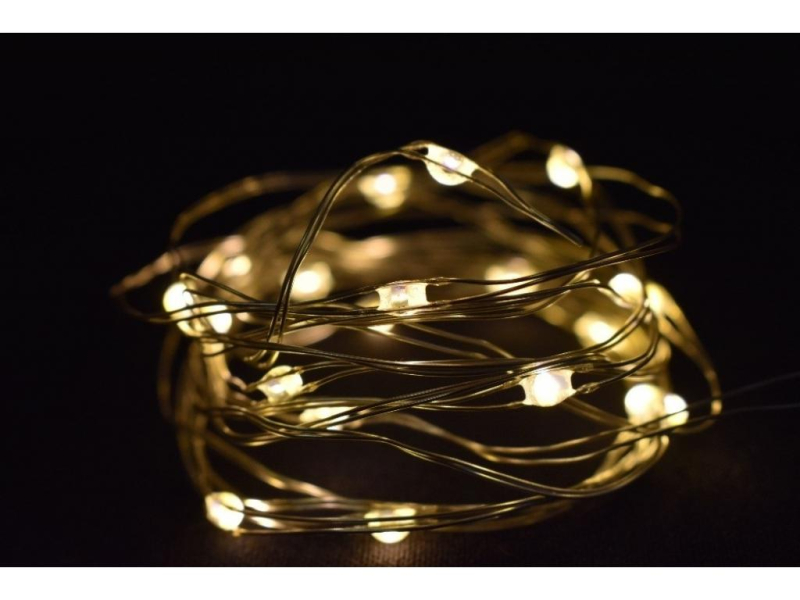 Elektrické osvětlení 100cm,20LED, časovač, teplá bílá