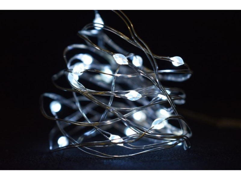 Elektrické osvětlení 200cm, 40LED, časovač, studená bílá