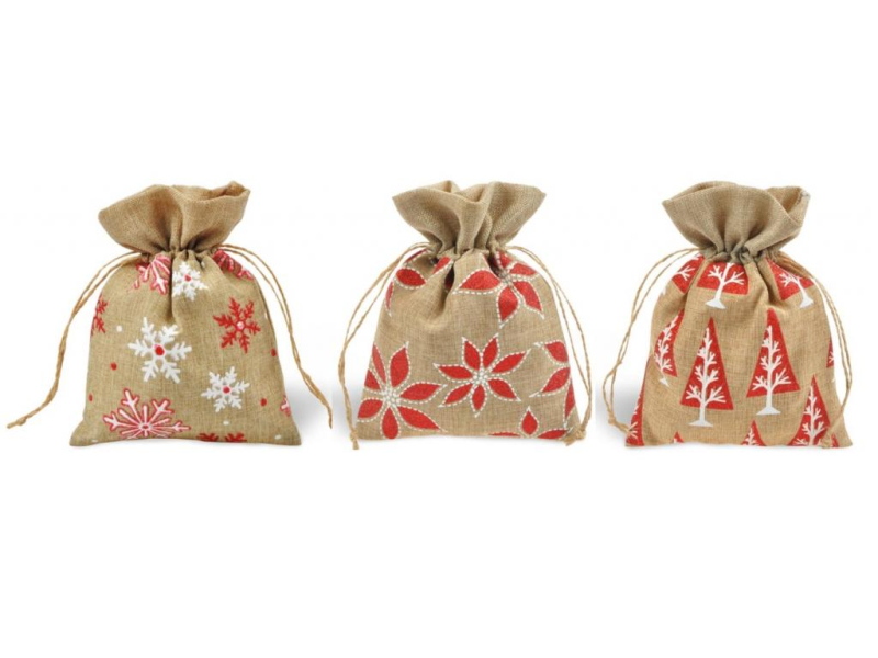 Sáček vánoční 13x17cm textilní