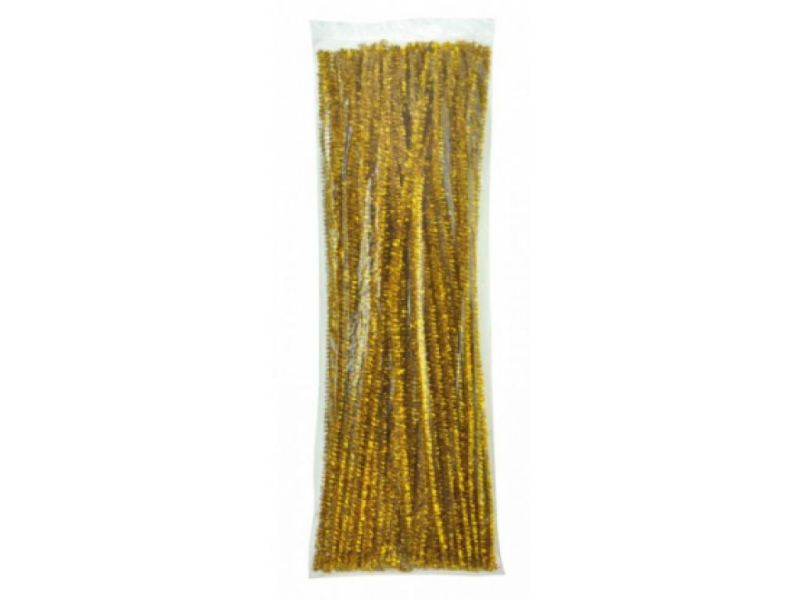 Drátek plyšový, 50 cm x 9mm, zlatý