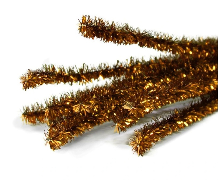 Drátek plyšový, 50 cm x 9mm, zlatý