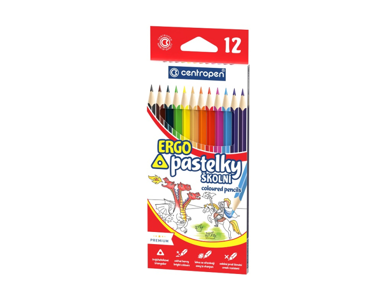 Pastelky Centropen, trojhranné, 12 kusů