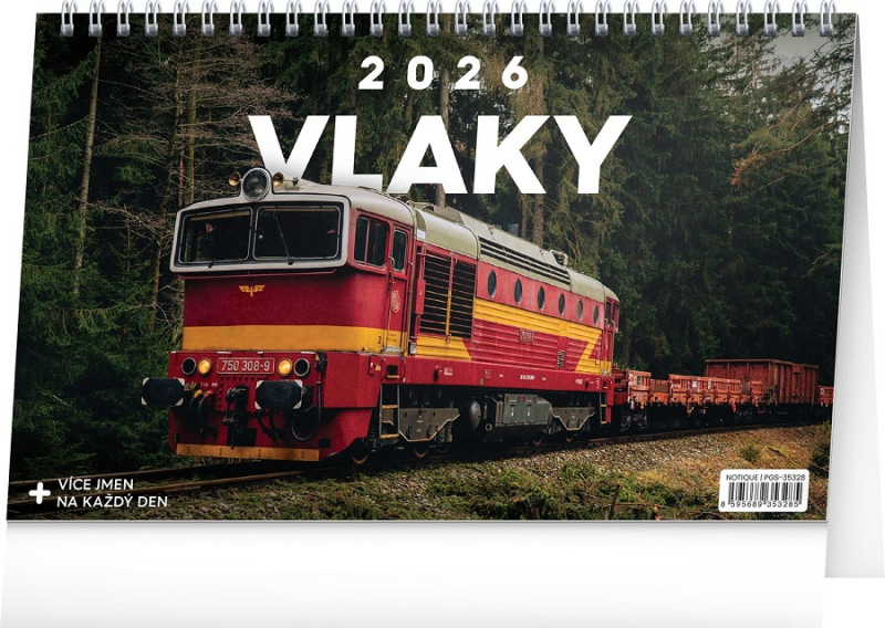 Kalendář stolní Vlaky