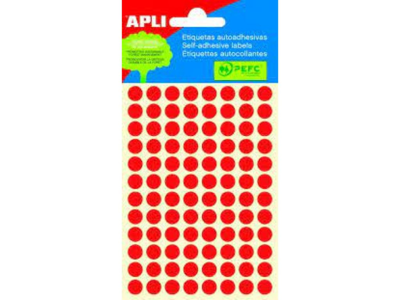 Etikety A6, průměr 8 mm, červená